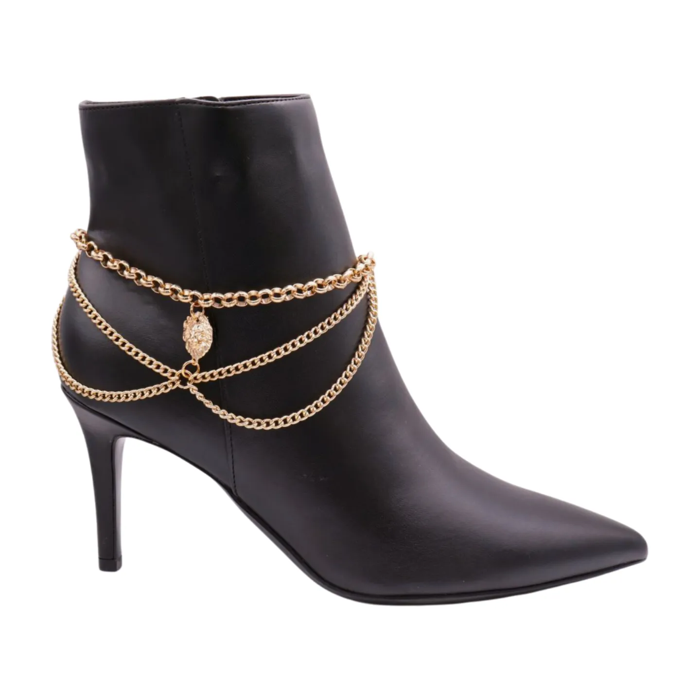 Gold Metal Boot Chain Bracelet Shoe Anklet Wave Lion Charm