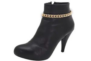 Gold Metal Boot Chain Links Bracelet Western Shoe Basic Anklet Jewelry