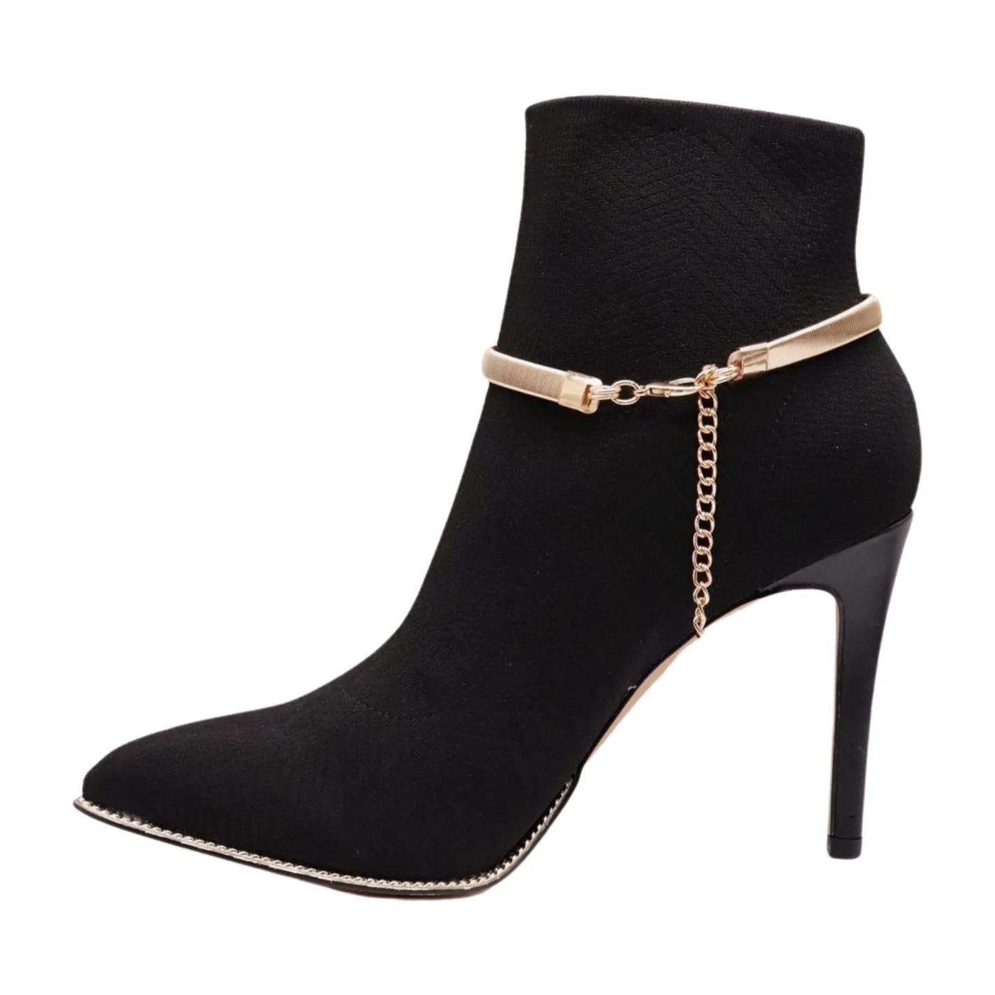 Gold Metal Chain Boot Bracelet Shoe Anklet Elastic Band Charm