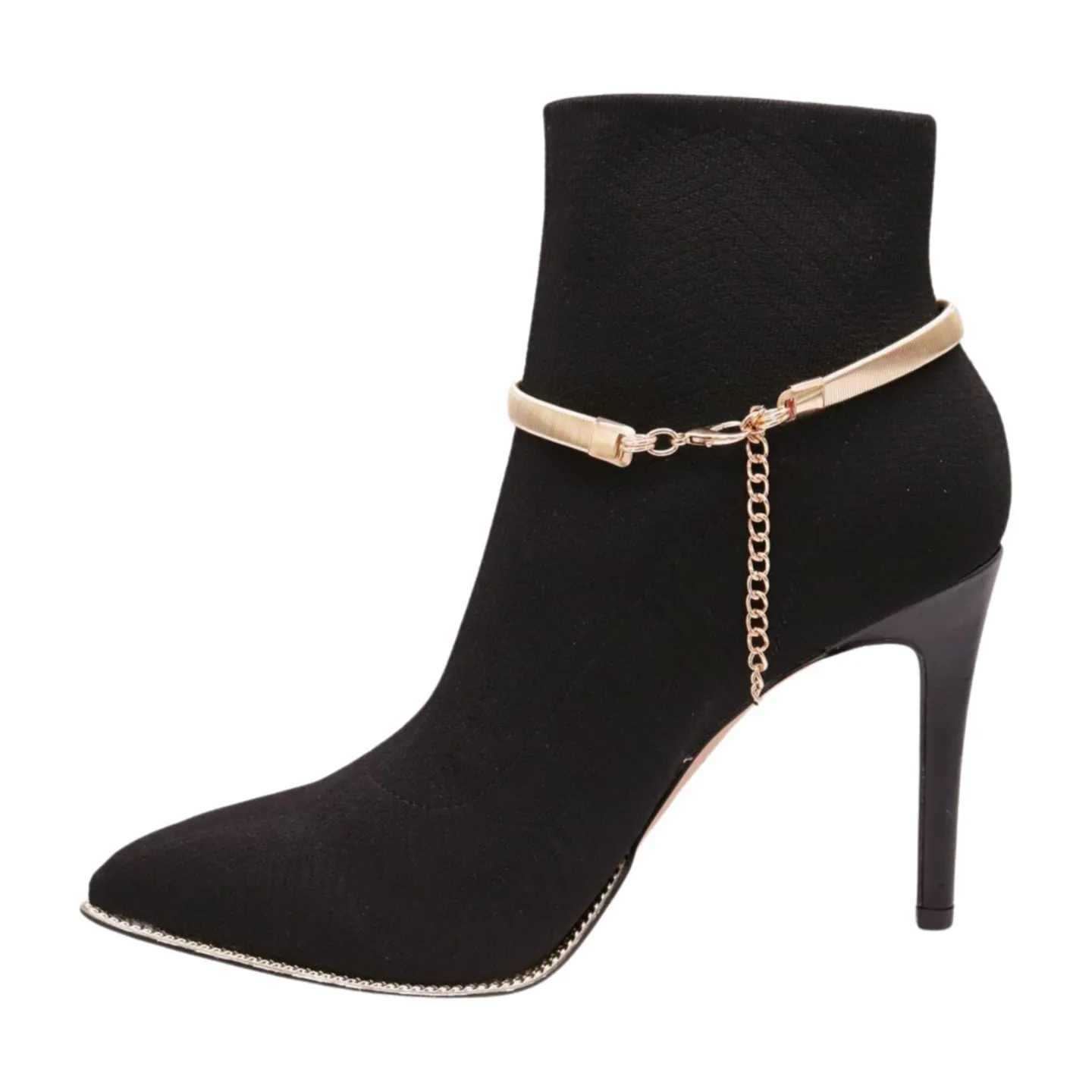 Gold Metal Chain Boot Bracelet Shoe Anklet Elastic Band Charm