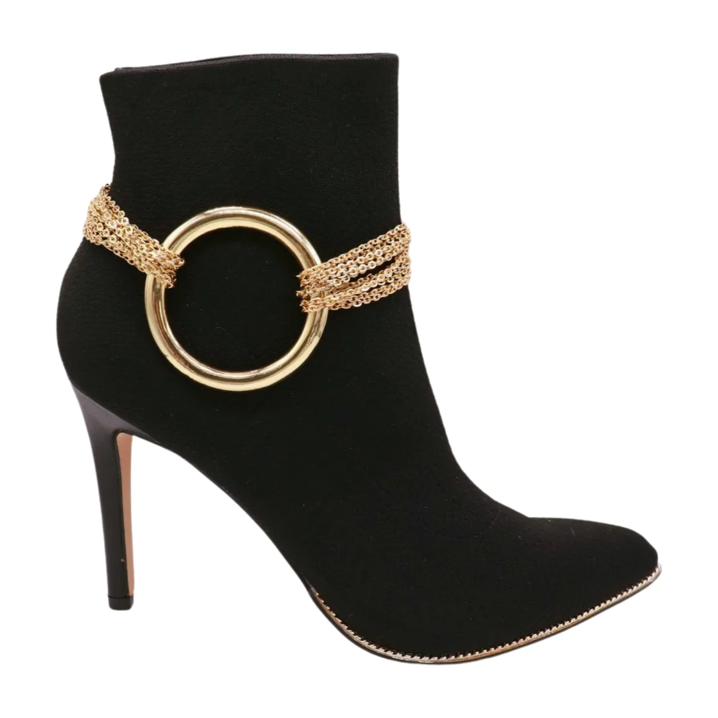 Gold Metal Chain Boot Bracelet Shoe Circle Ring Charm