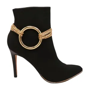 Gold Metal Chain Boot Bracelet Shoe Circle Ring Charm