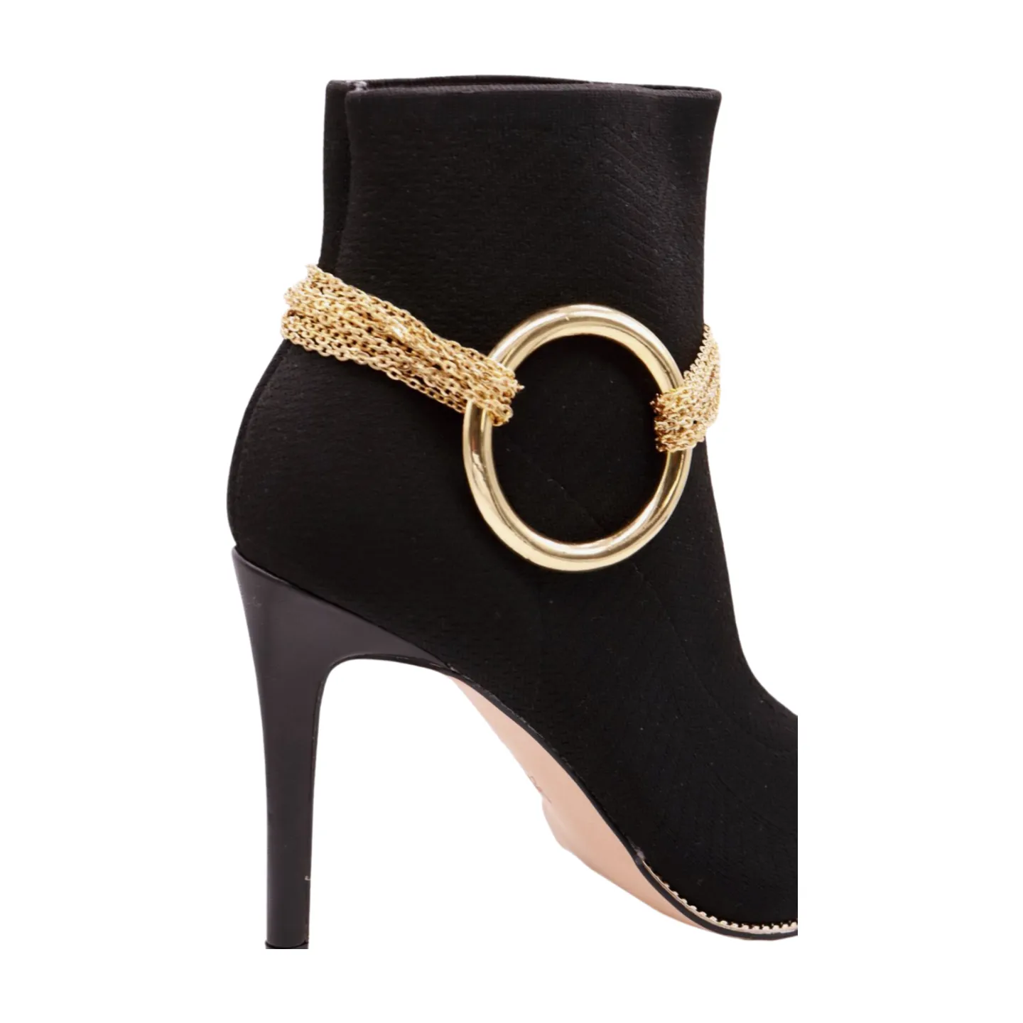 Gold Metal Chain Boot Bracelet Shoe Circle Ring Charm