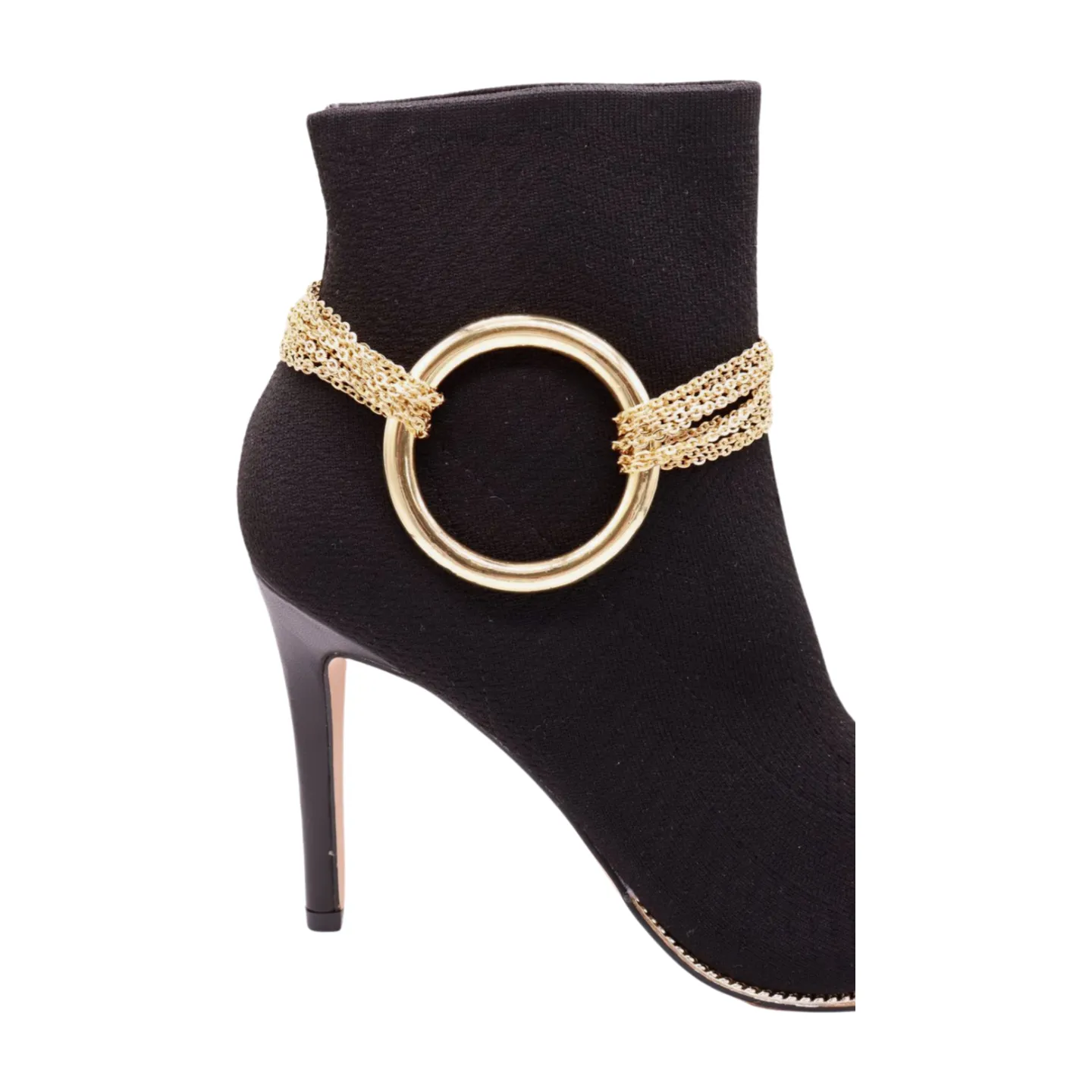 Gold Metal Chain Boot Bracelet Shoe Circle Ring Charm