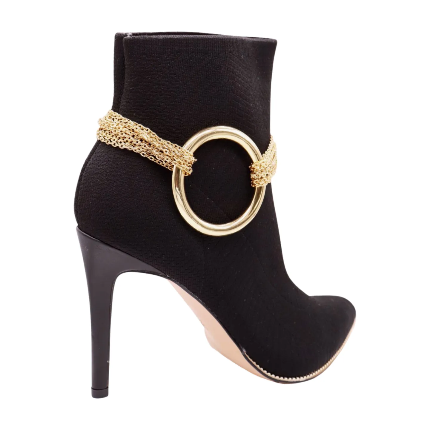 Gold Metal Chain Boot Bracelet Shoe Circle Ring Charm