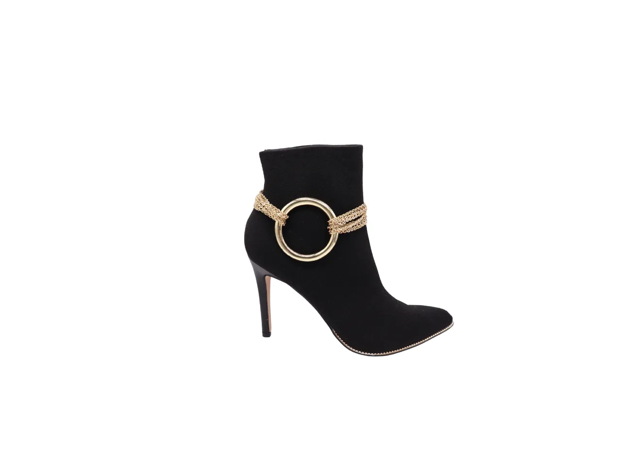 Gold Metal Chain Boot Bracelet Shoe Circle Ring Charm