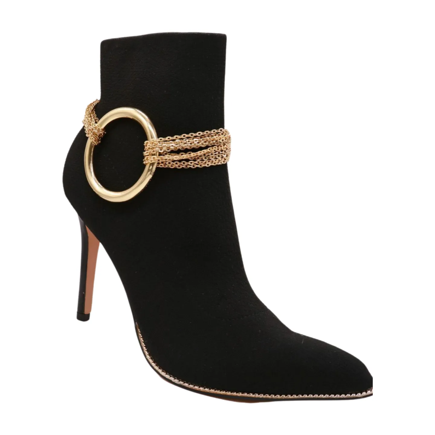 Gold Metal Chain Boot Bracelet Shoe Circle Ring Charm