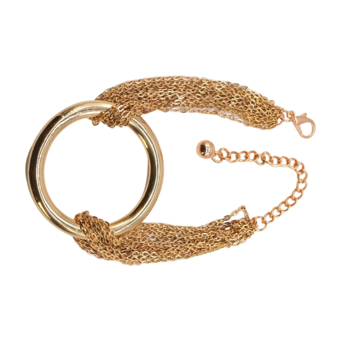 Gold Metal Chain Boot Bracelet Shoe Circle Ring Charm