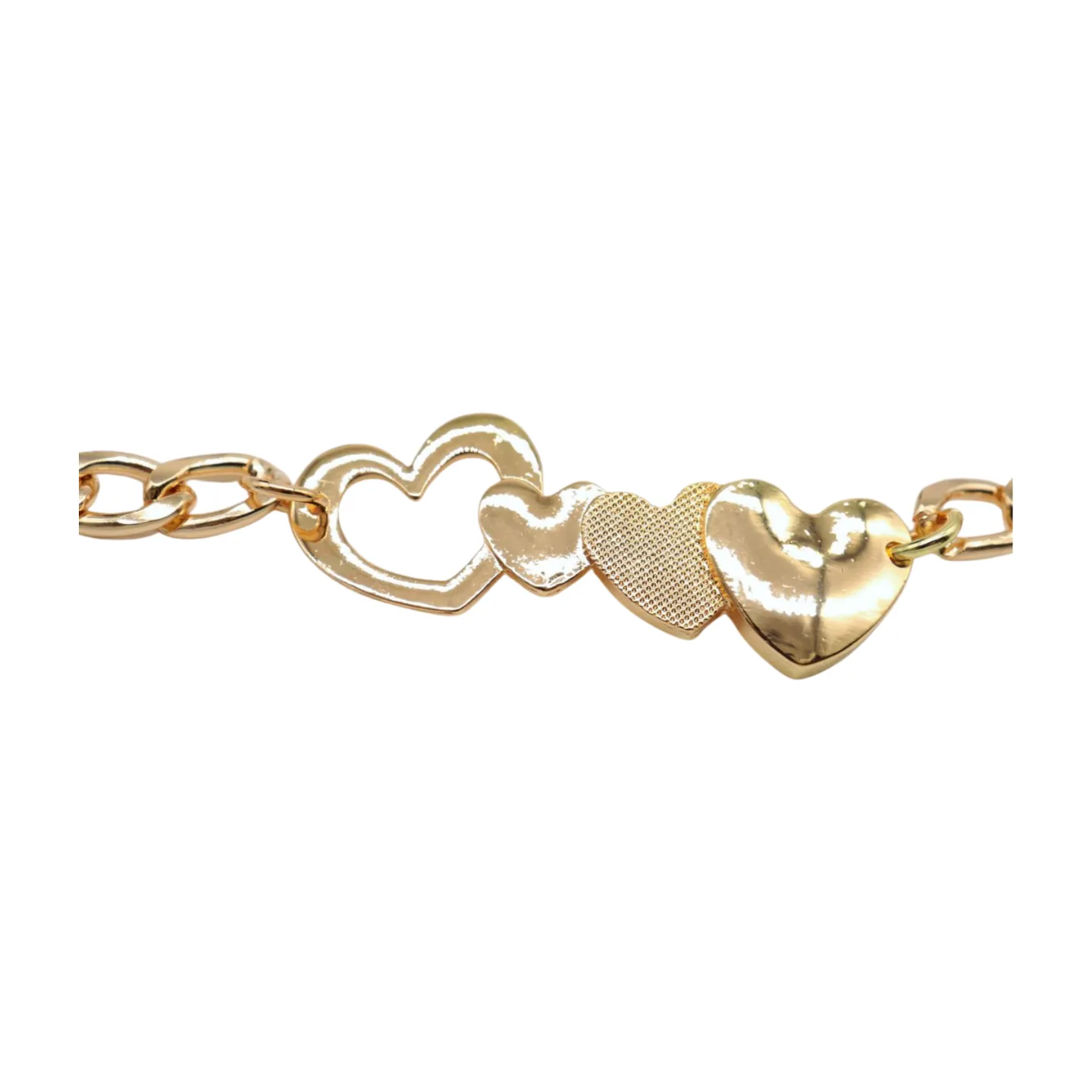 Gold Metal Chain Boot Bracelet Shoe Gold Heart Charm