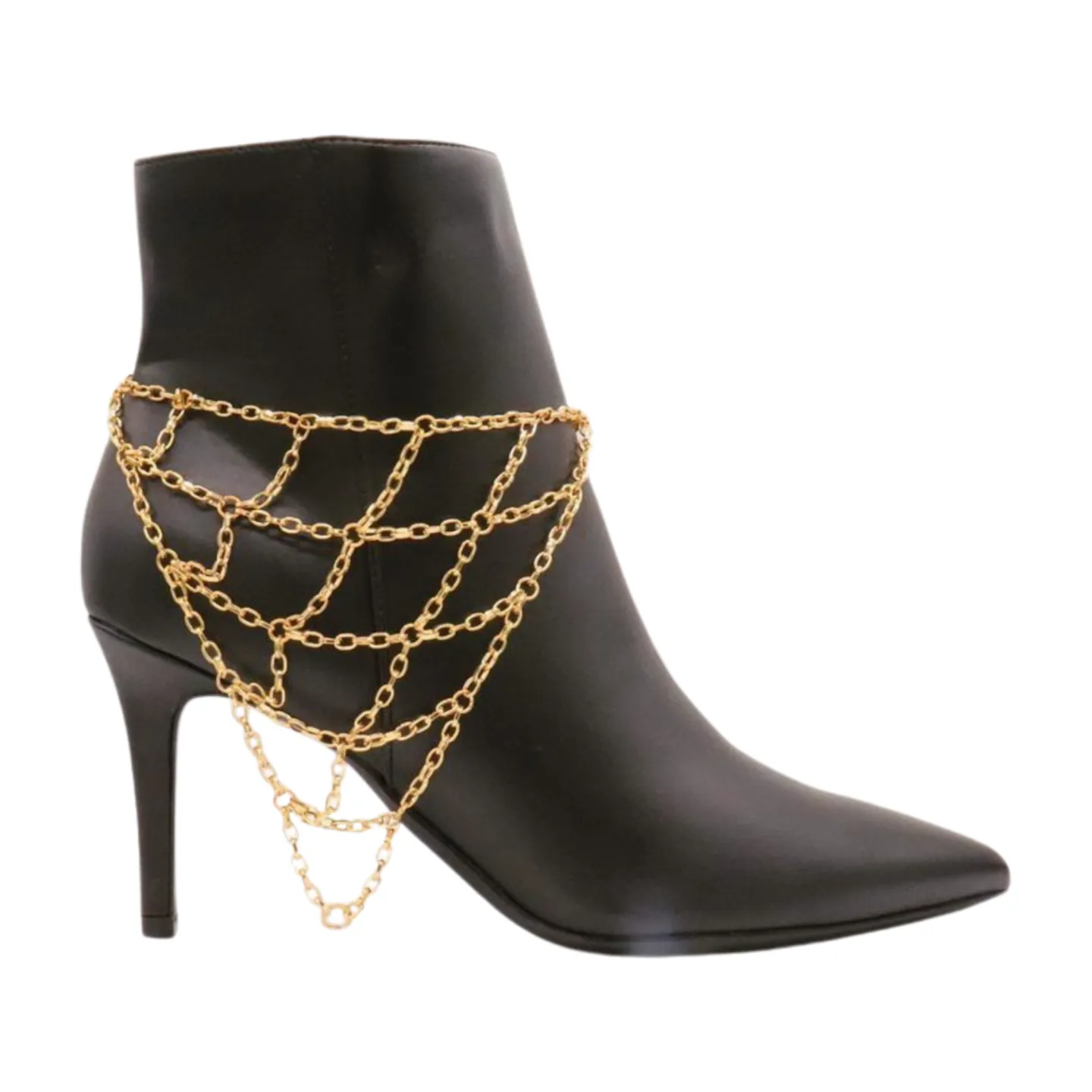 Gold Metal Chain Western Boot Bracelet Anklet Shoe Triangle Charm