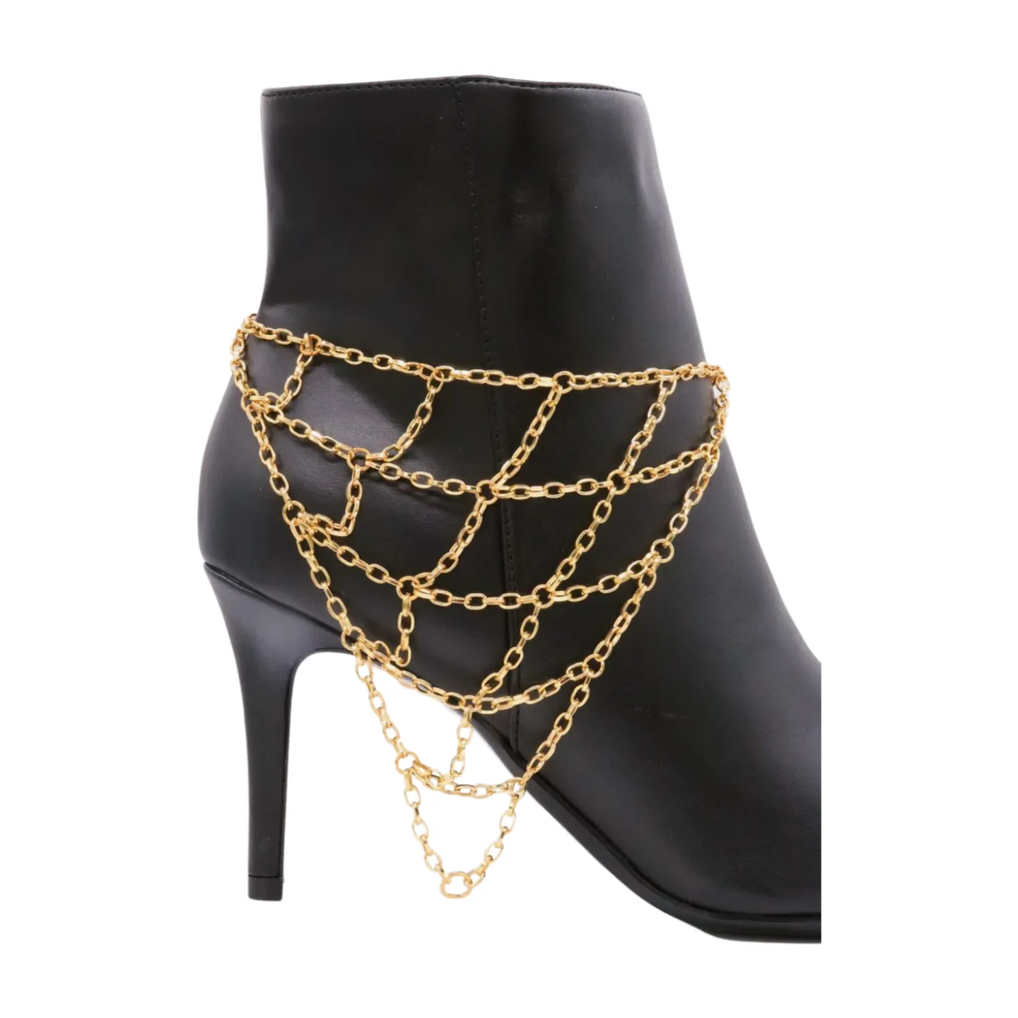 Gold Metal Chain Western Boot Bracelet Anklet Shoe Triangle Charm