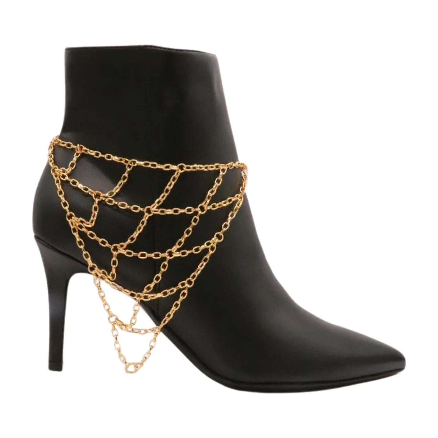 Gold Metal Chain Western Boot Bracelet Anklet Shoe Triangle Charm