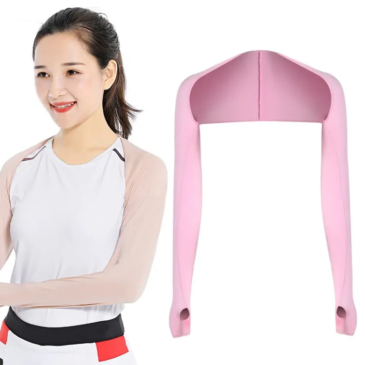 Golf Sunscreen Shawl Sleeves Outdoor Sports Cycling Ice Silk One Word Raglan Sleeves, Size: One Code(Pink)