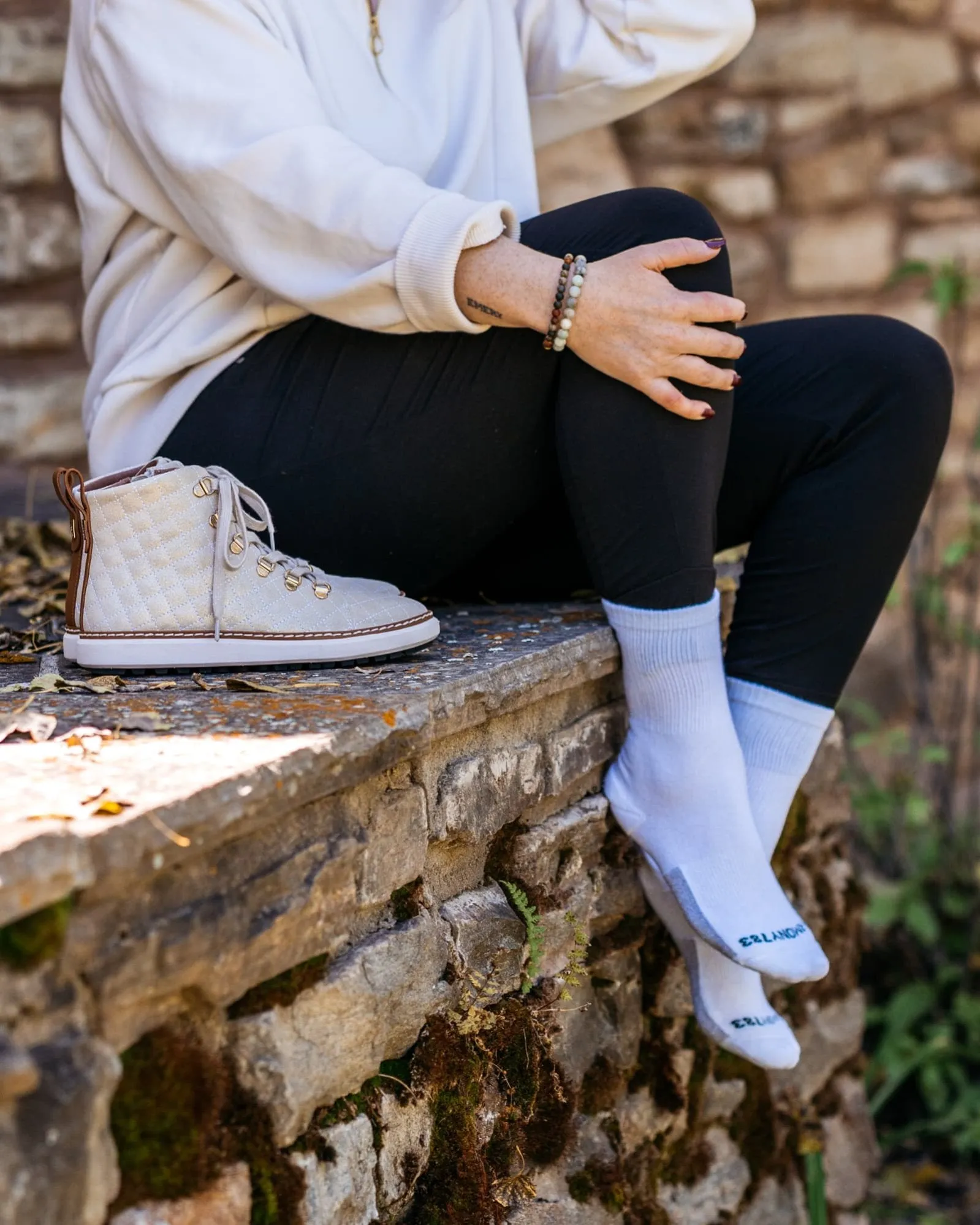 Grounding Crew Socks • White Organic Cotton