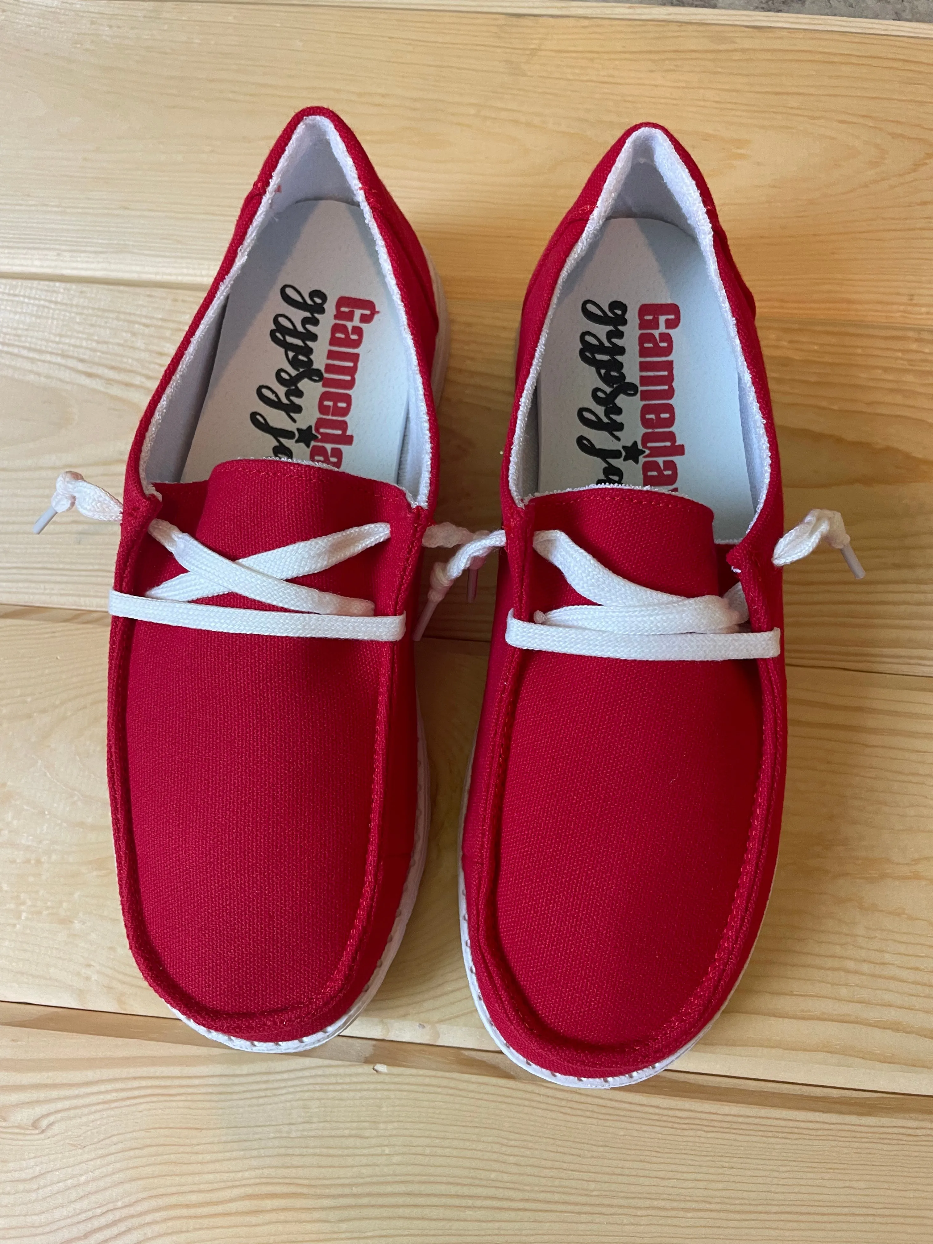 Gypsy Jazz "Game Day 2" Red Slip-on Shoes