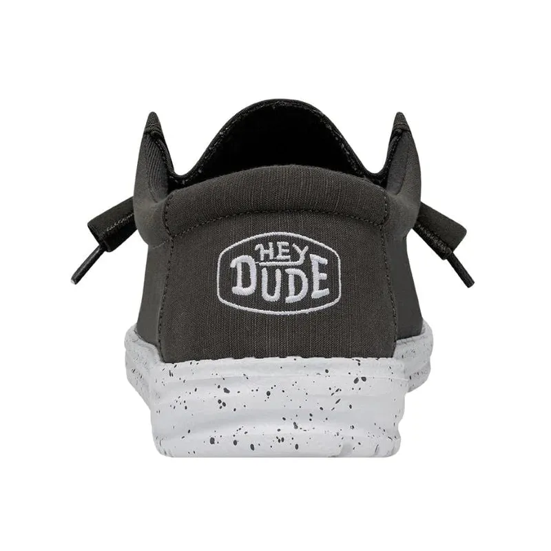 Hey Dude - Wally Slub Canvas - Dark Grey