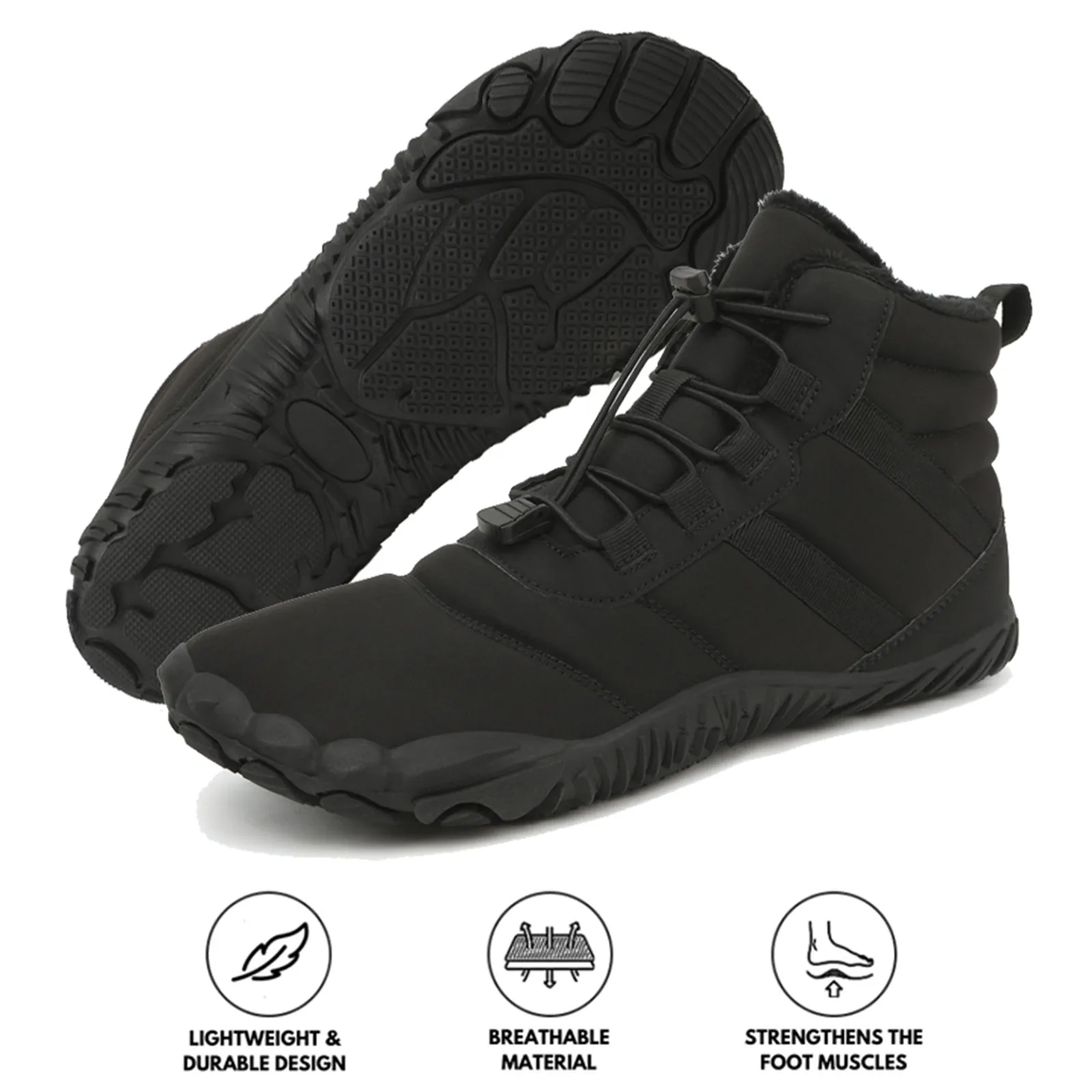 Hiking Shoes Footwear Winter Warm Snow Boots Casual Non-slip & Waterproof Winter Barefoot Shoe (Unisex)