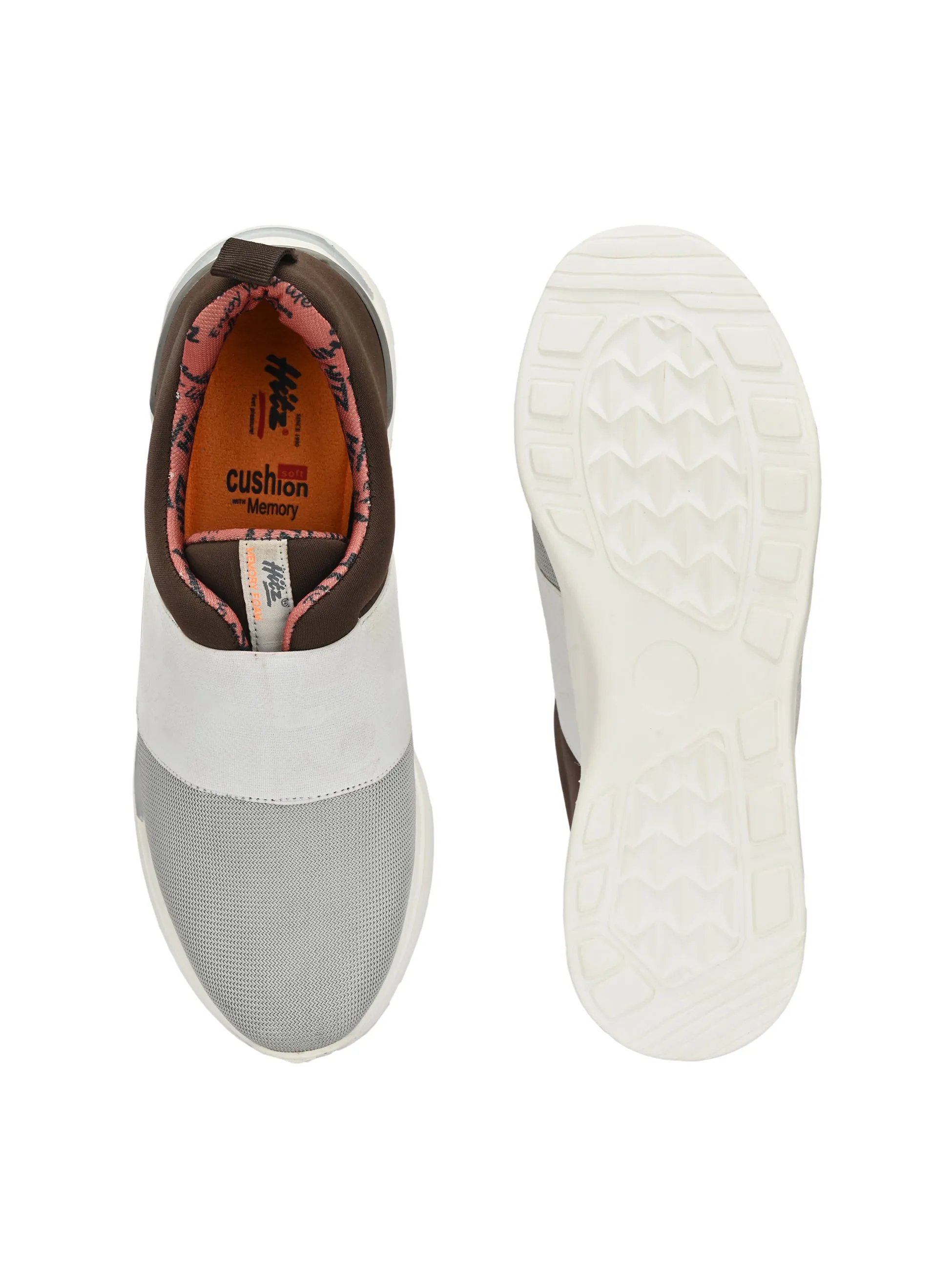 HITZ209 Men's White Leather Casual Slip-On Shoes