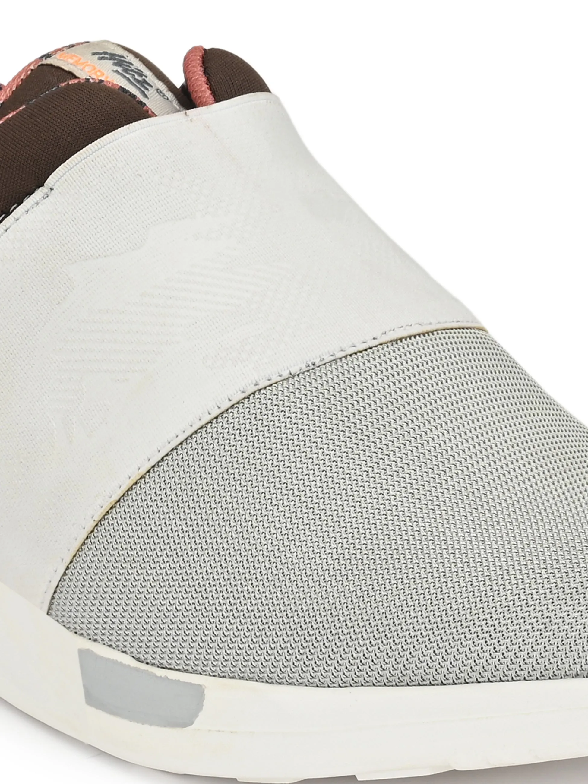 HITZ209 Men's White Leather Casual Slip-On Shoes