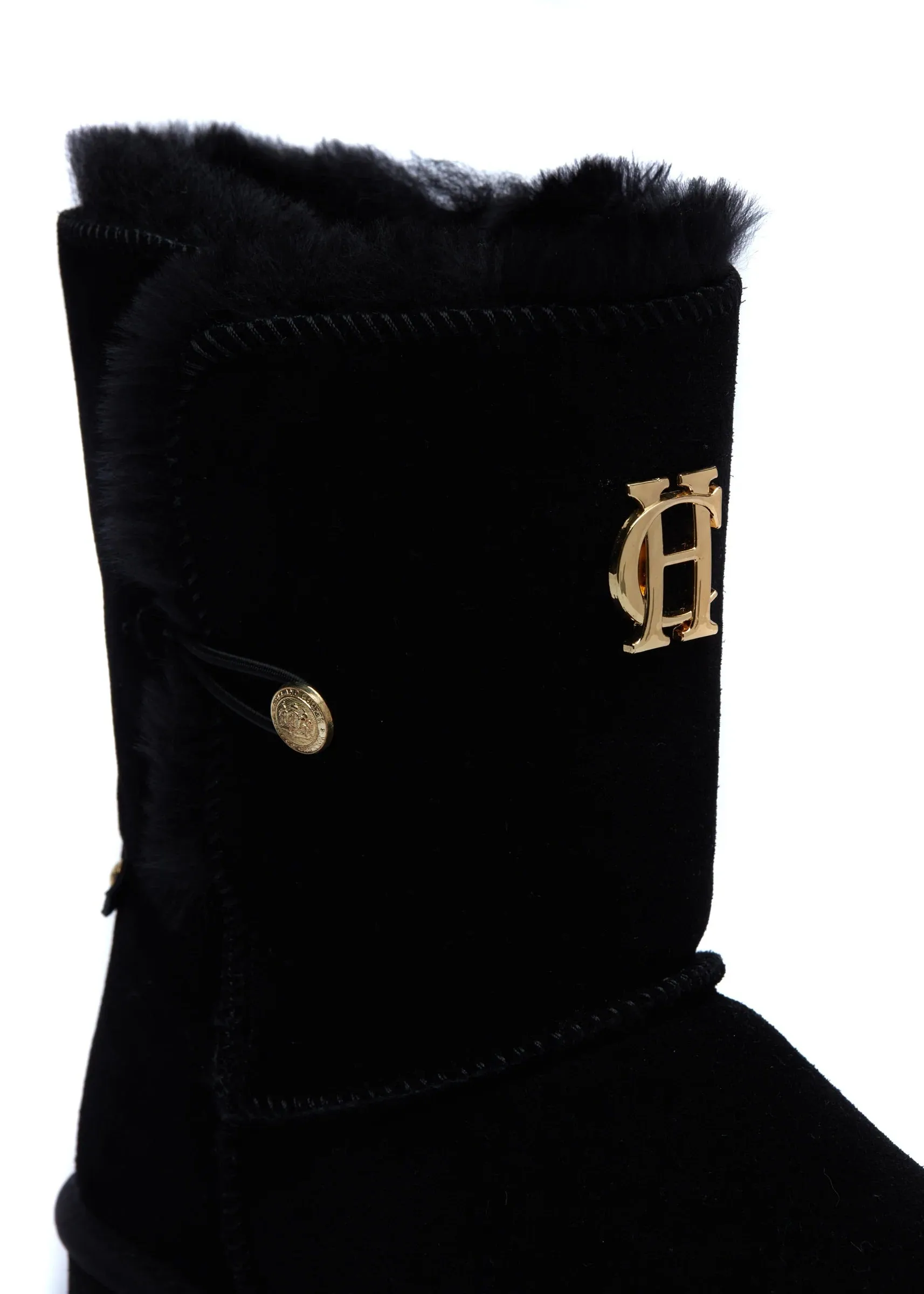 Holland Cooper Shearling Boot in Black