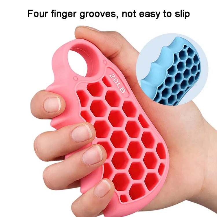 Honeycomb Elastic Finger Exerciser Hand Grip Strengthener Training Grip Ring 20LB Pink