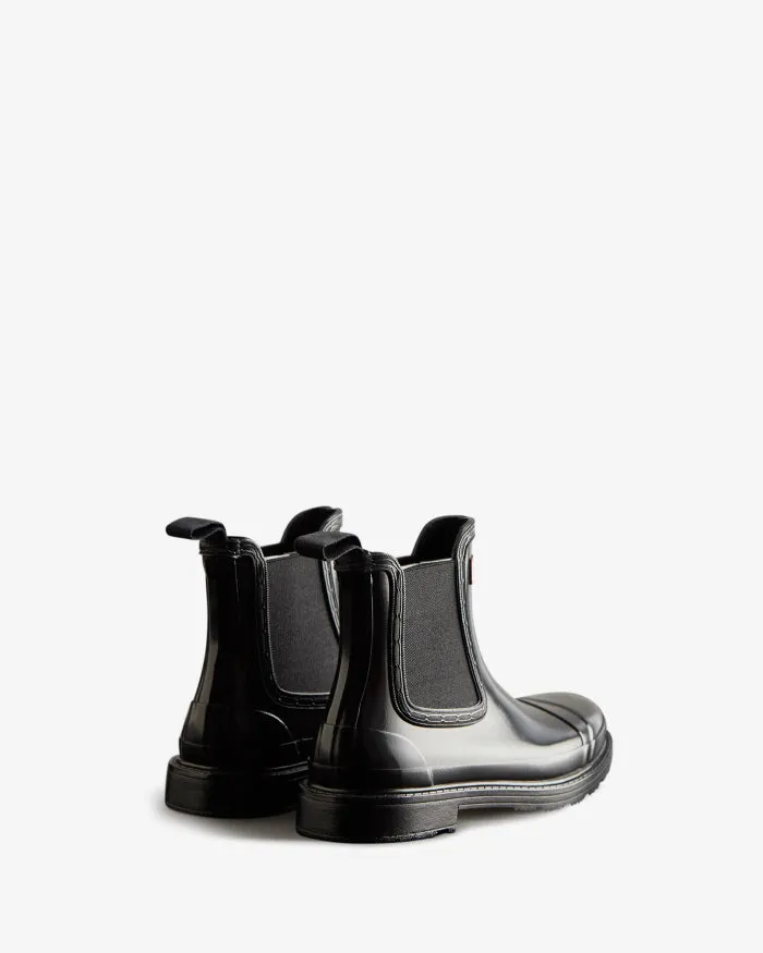 Hunter Womens Commando Gloss Chelsea Boots