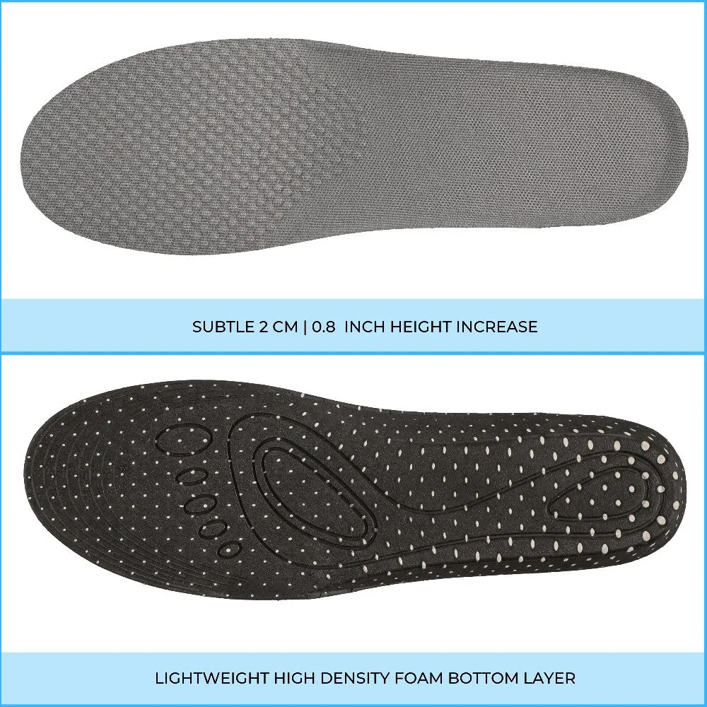 IK304 - Men Mid Sole Arch Support Massaging Height Increase Insoles - 2 CM | 0.8 INCH Taller