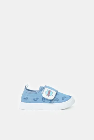 Infant Boys Blue Denim Printed Pump