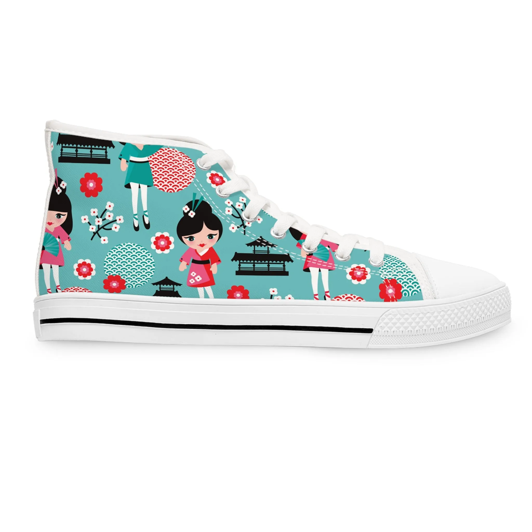 Japan Girls Temple Women's High Top Sneakers