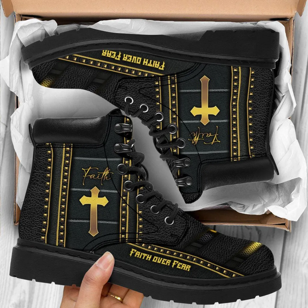 Jesus Leather Black Boots 2 - Christian Shoes For Men And Women