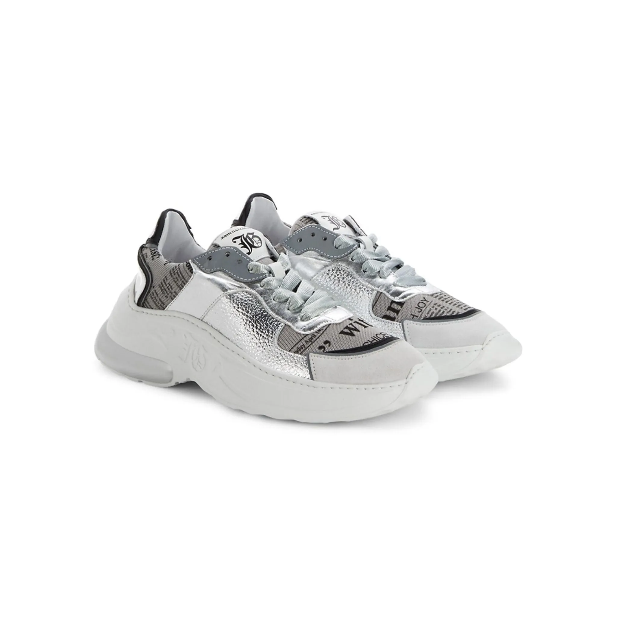 John Galliano Metallic Leather Sneakers