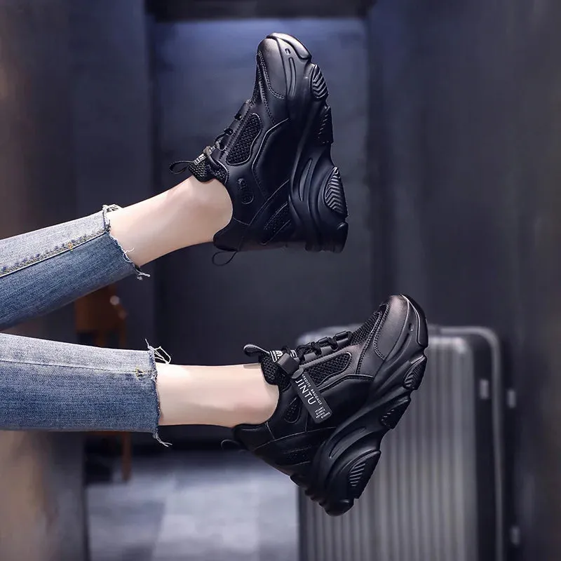 Joskaa 2024 New Black Platform High Top Sneakers