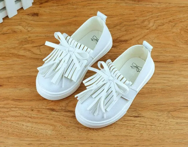 Kids shoes 2016 spring girls leather shoes princess tassel Flats children shoes girls cute sneakers for toddler girls trainers