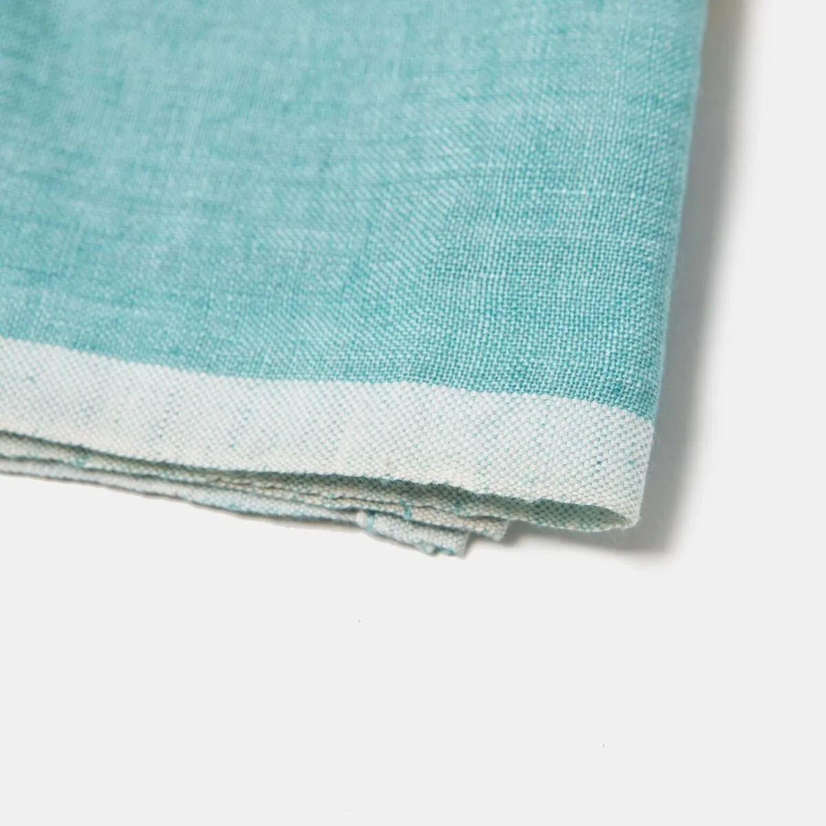 Laundered Linen Kitchen Towels Aqua & Lime, Set of 2