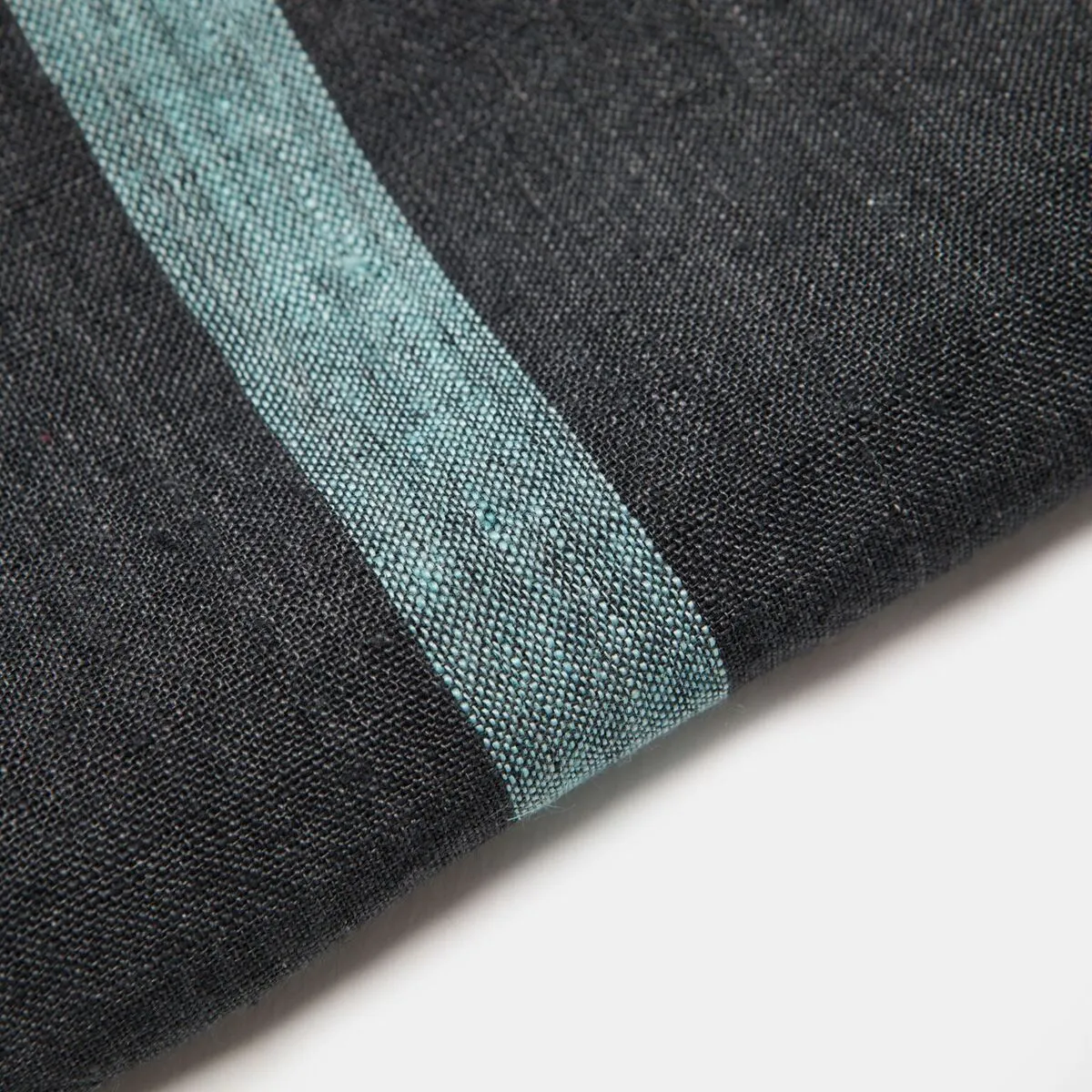 Laundered Linen Napkins Charcoal & Aqua, Set of 4