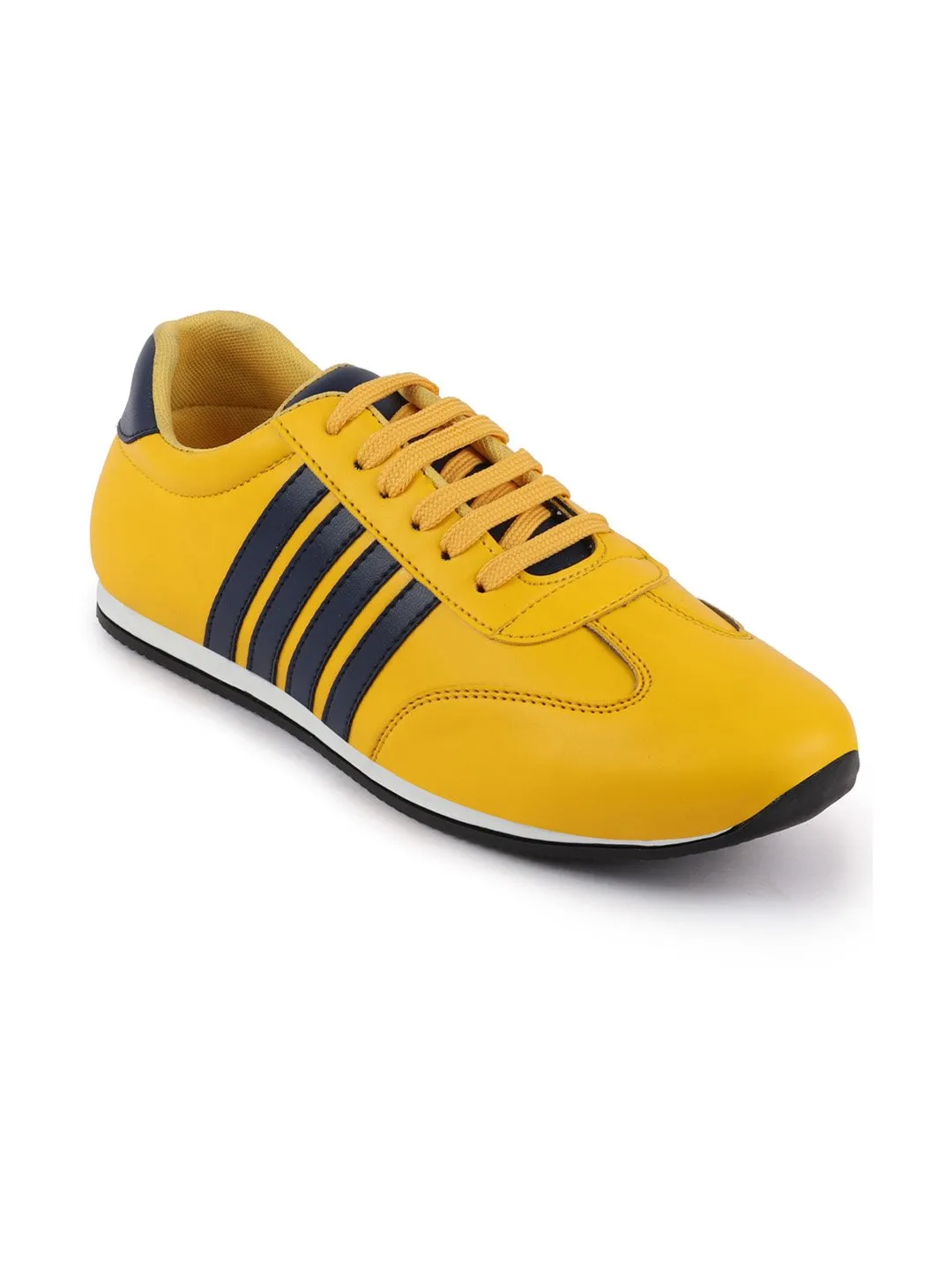 Men Yellow Classic Lace Up Sneakers