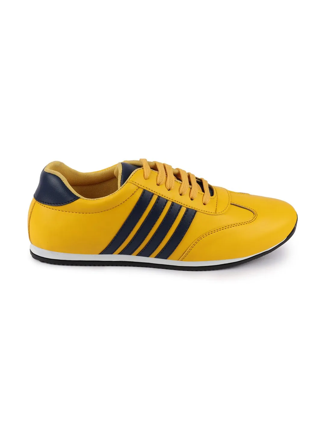 Men Yellow Classic Lace Up Sneakers