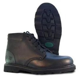 Men's 6" Leather Steel Toe Safety Inmate Work Boots - Black