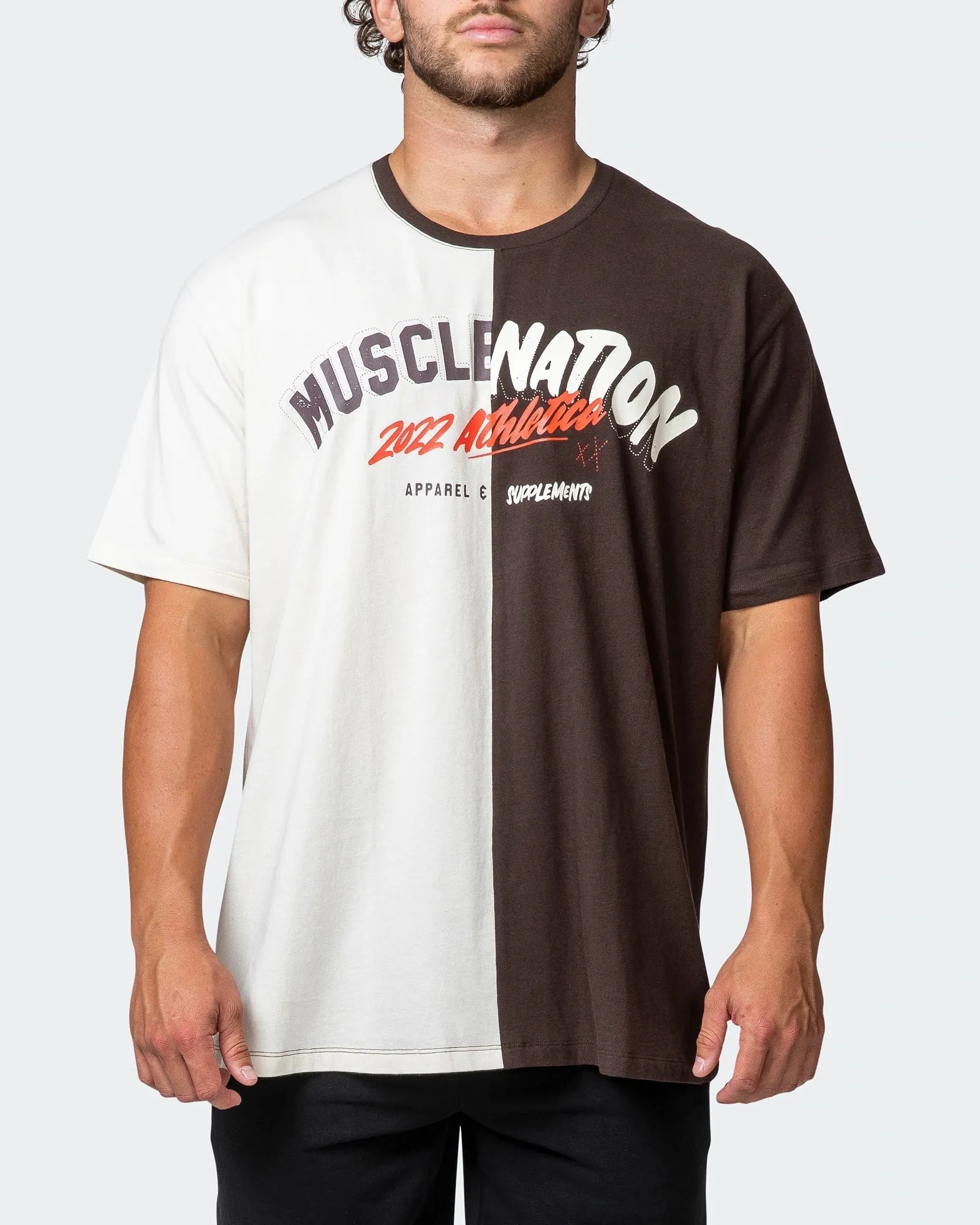 Mens Athletica Oversized Tee - Cocoa / Dew