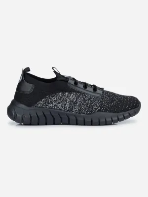 Men's Black Lace Up Sneaker (ID7521)