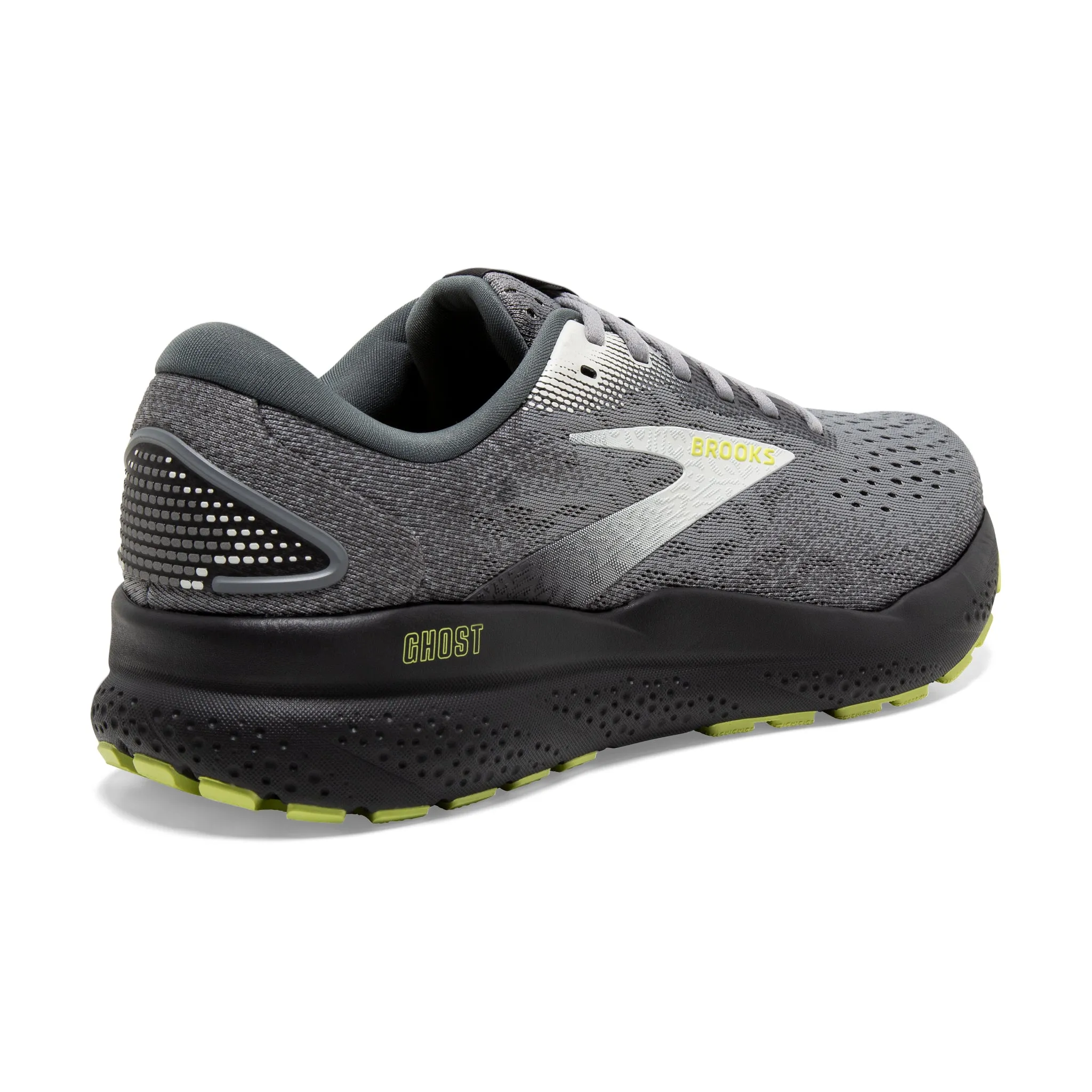 Men's Brooks Ghost 16 Road Running Shoe in Primer/Grey/Lime