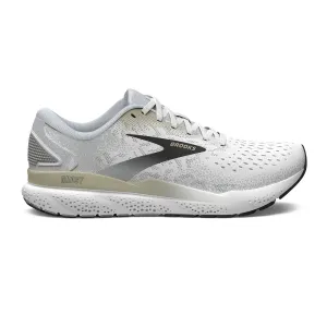 Men's Brooks Ghost 16 Road Running Shoe in White/Pelican/Oyster