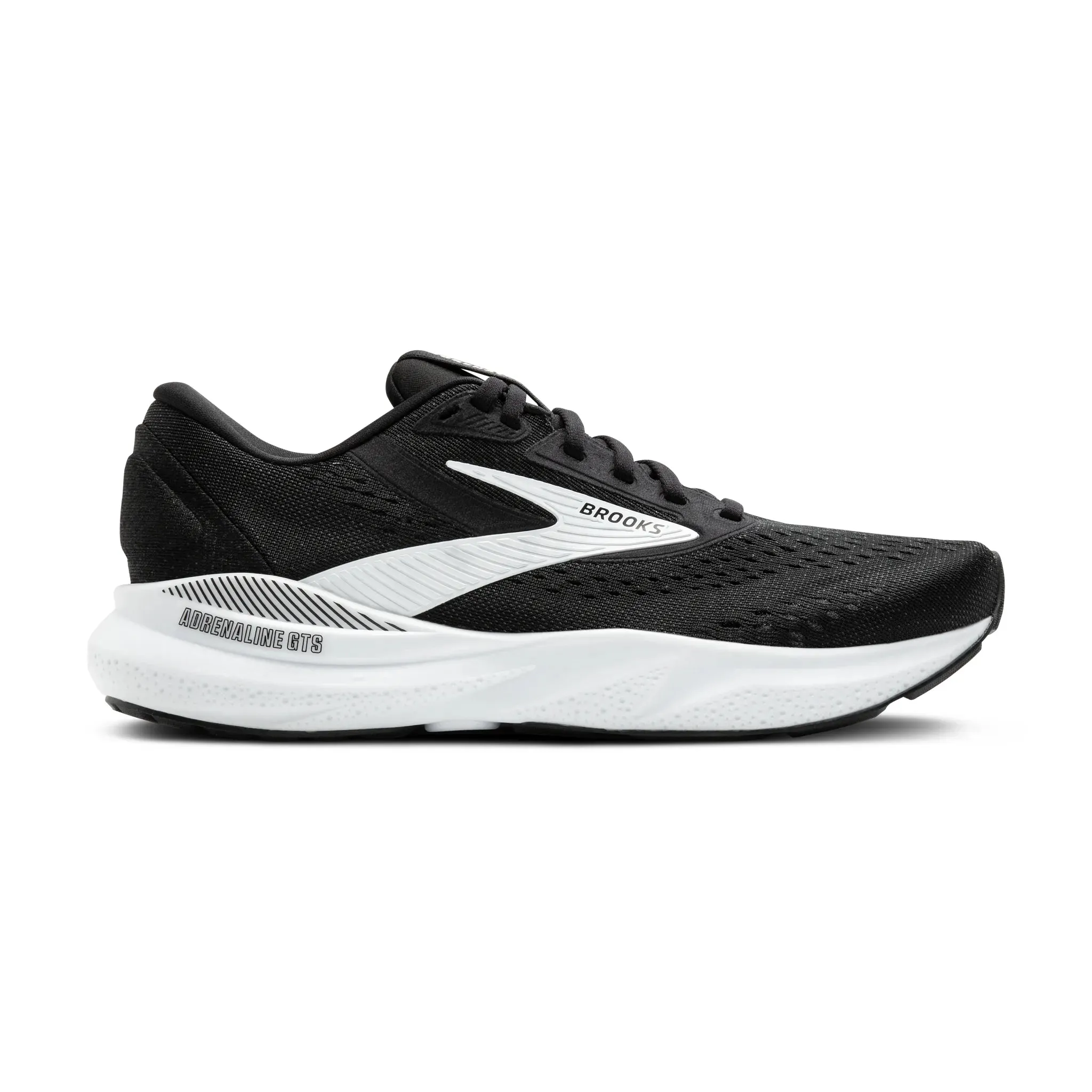 Men's Brooks Running Adrenaline GTS 24 Road Running Shoe in Black/White