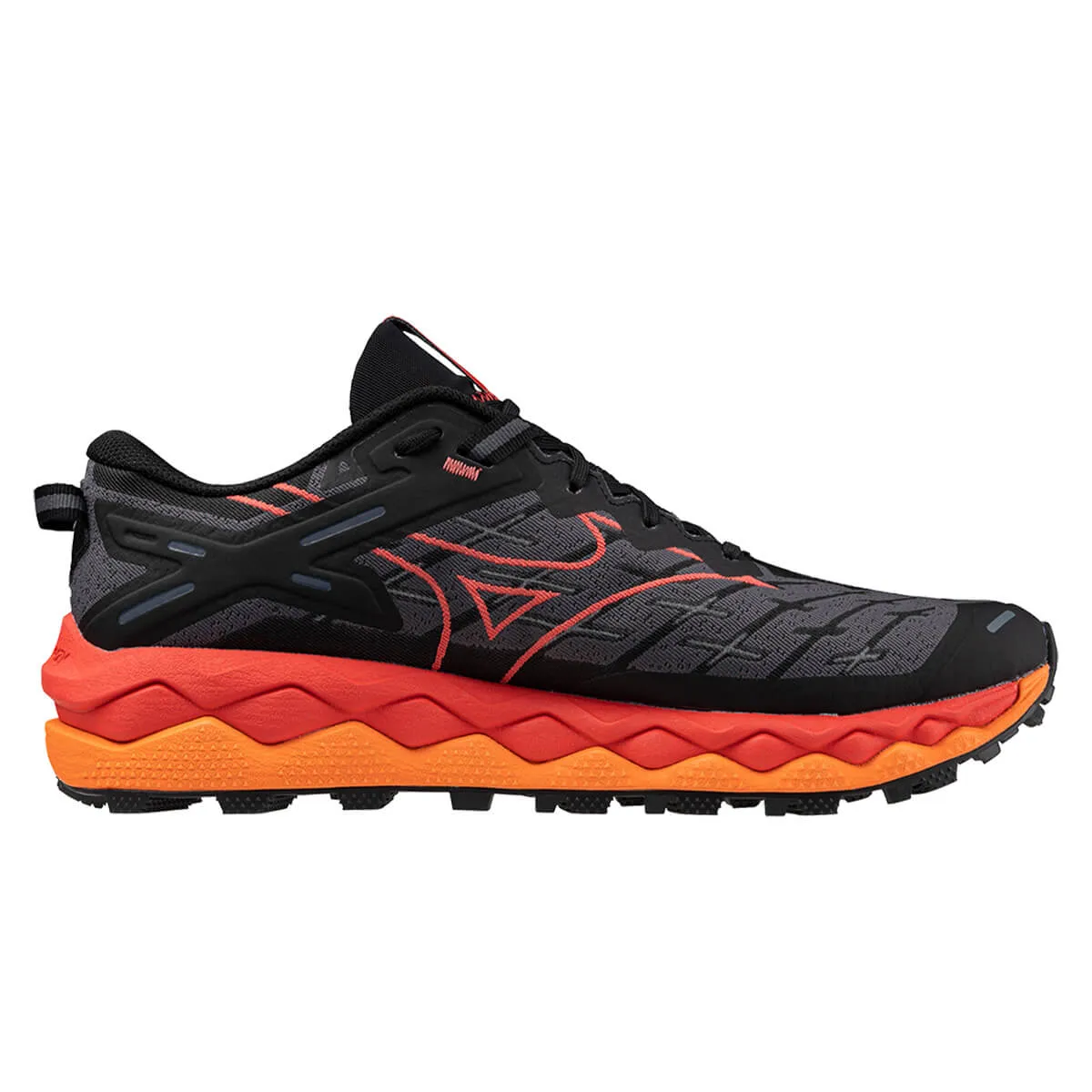 Mizuno Wave Mujin 10 Mens | Black/cayenne/nasturtium