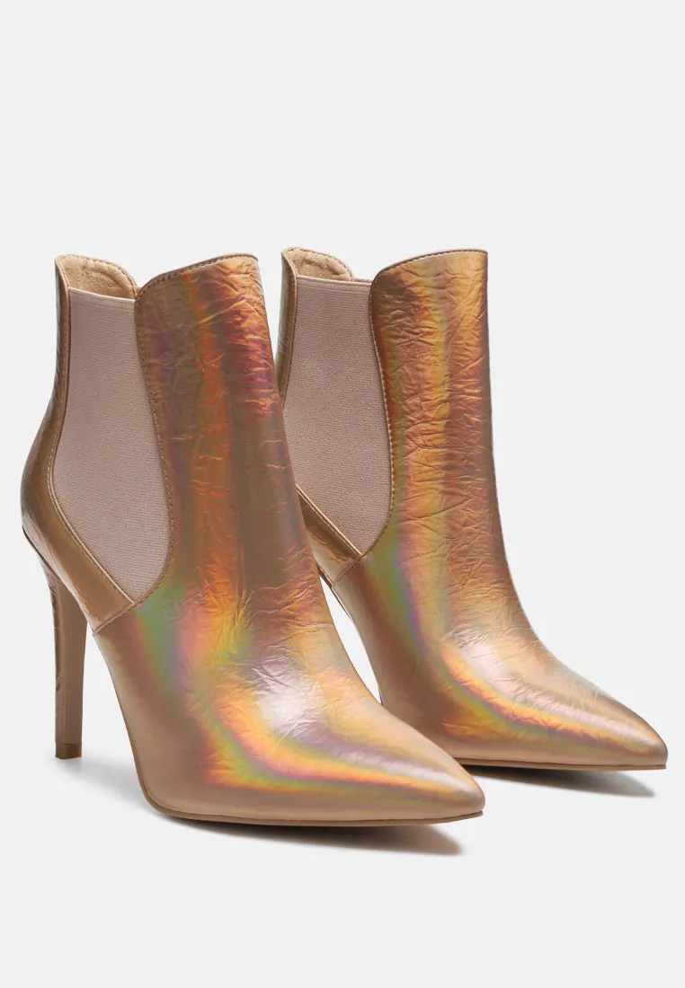 MOLINA High Heeled Chelsea Boot In Gold