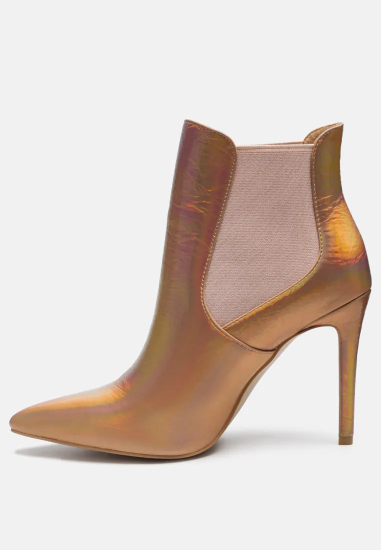 MOLINA High Heeled Chelsea Boot In Gold