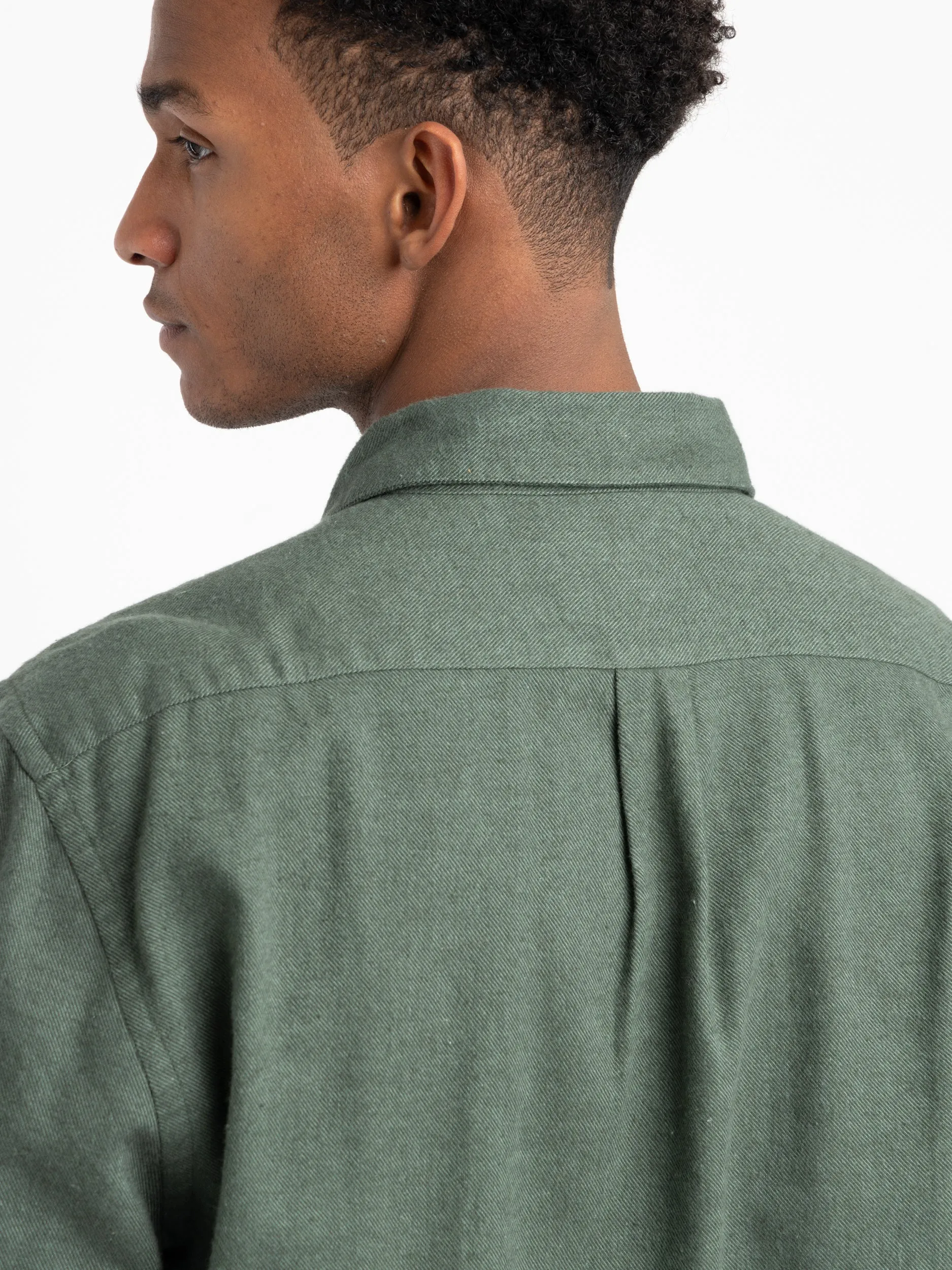 Moss Green Teca Flannel Shirt