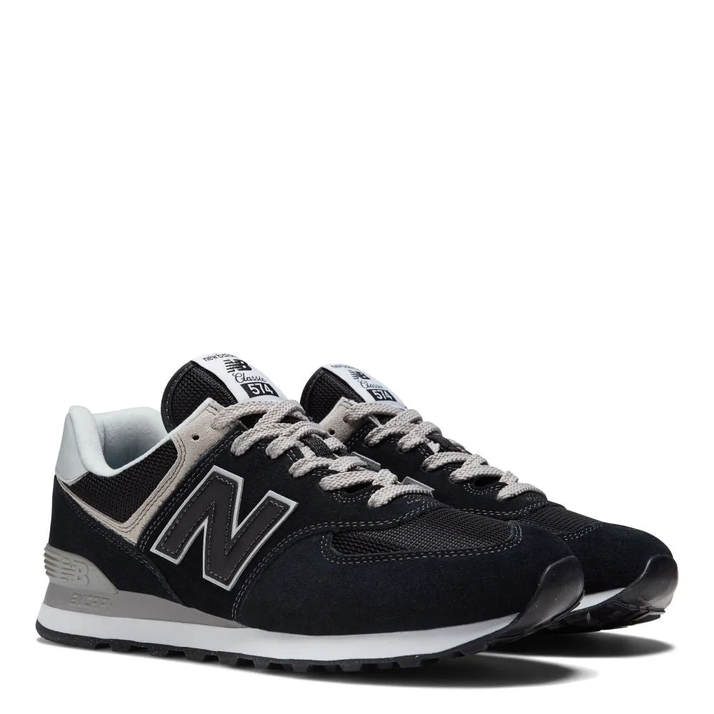 New Balance Men's 574v3 in Black with White