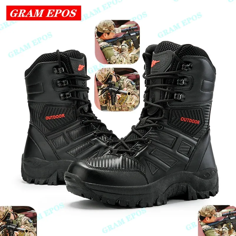 New Military Boots Men Special Force Tactical Desert Combat Snow Shoes Outdoor Male Tracking Mens Tactical Boot Work Shoes Men