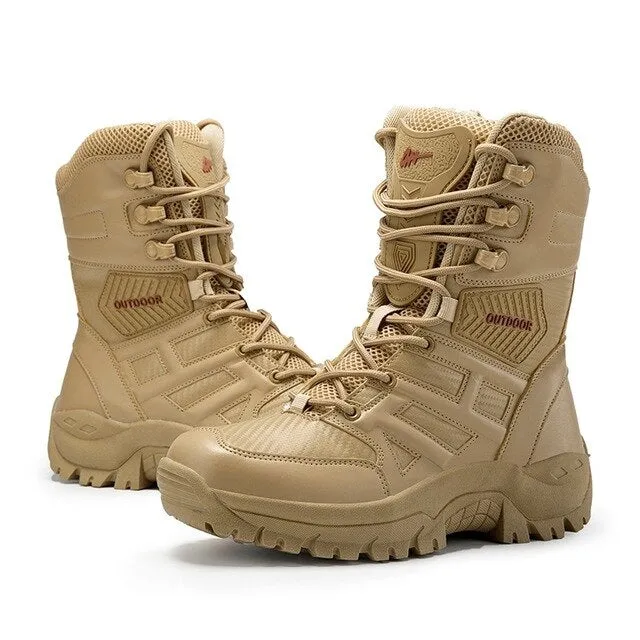 New Military Boots Men Special Force Tactical Desert Combat Snow Shoes Outdoor Male Tracking Mens Tactical Boot Work Shoes Men